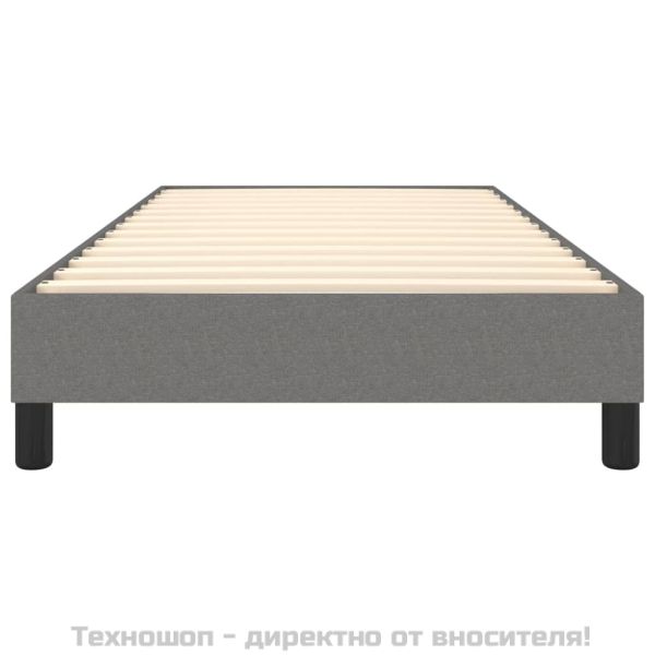 Рамка за легло с пружини, тъмносива, 100x200 см, плат