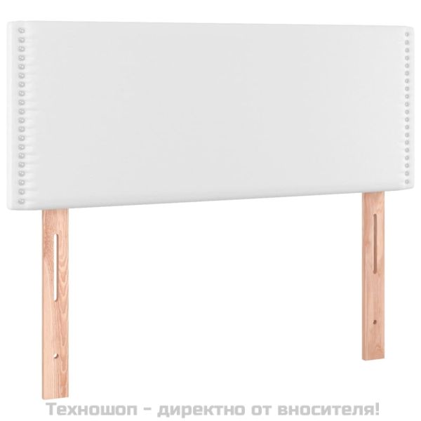 Горна табла за легло, бяла, 100x5x78/88 см, изкуствена кожа