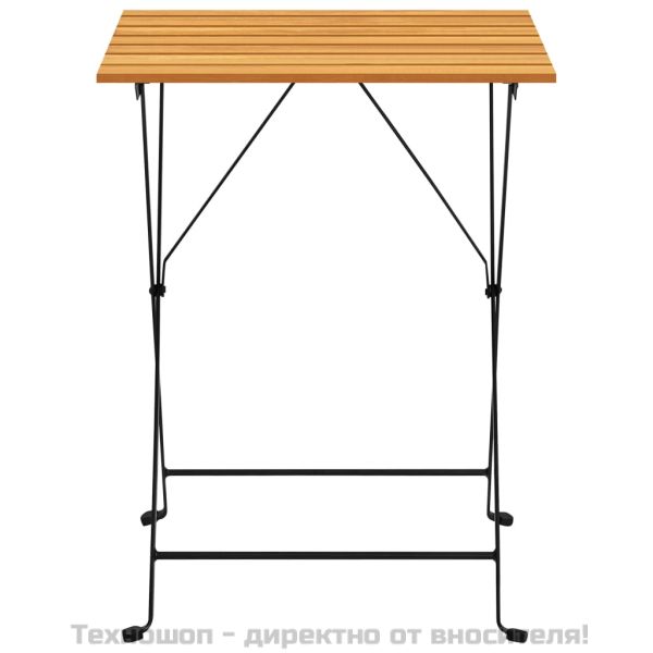 Градински бистро комплект, 3 части, сгъваем, акация масив