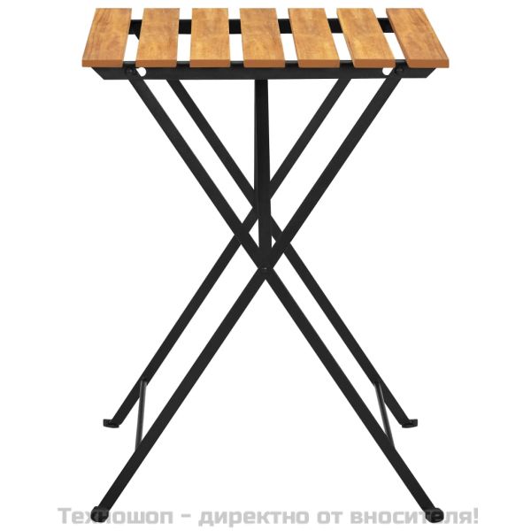 Градински бистро комплект, 3 части, сгъваем, акация масив