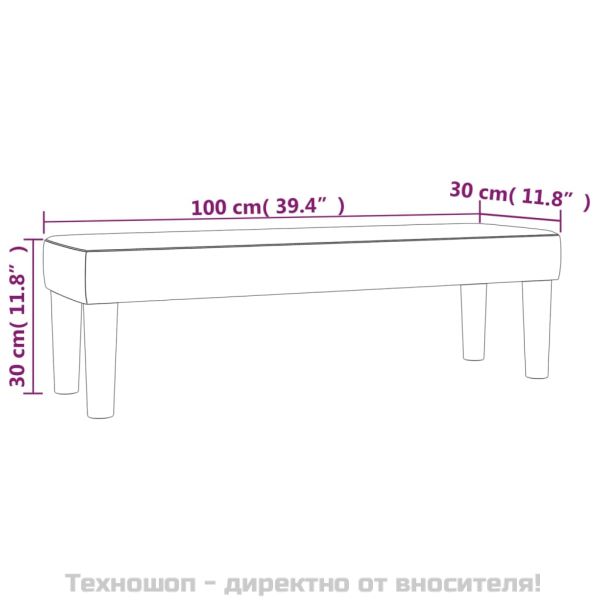 Пейка, светлосива, 100x30x30 см, плат