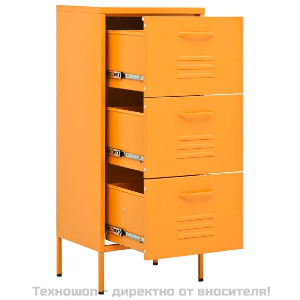 Шкаф за съхранение, горчица, 42,5x35x101,5 см, стомана