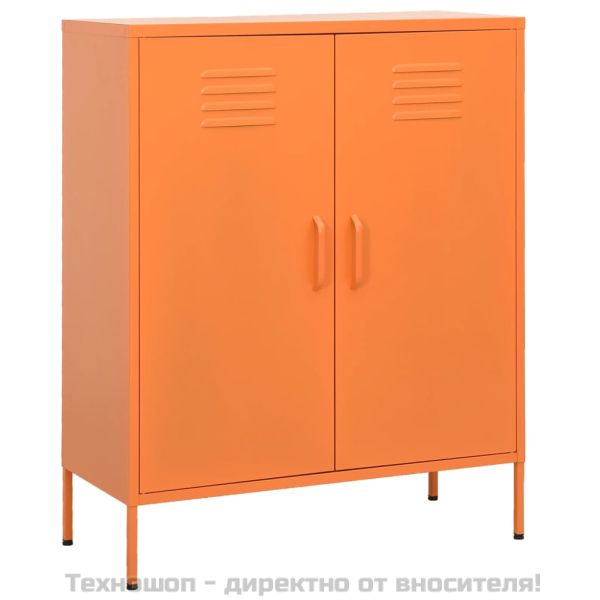 Шкаф за съхранение, оранжев, 80х35х101,5 см, стомана