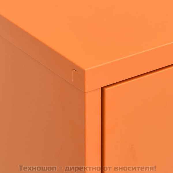 Шкаф за съхранение, оранжев, 80х35х101,5 см, стомана