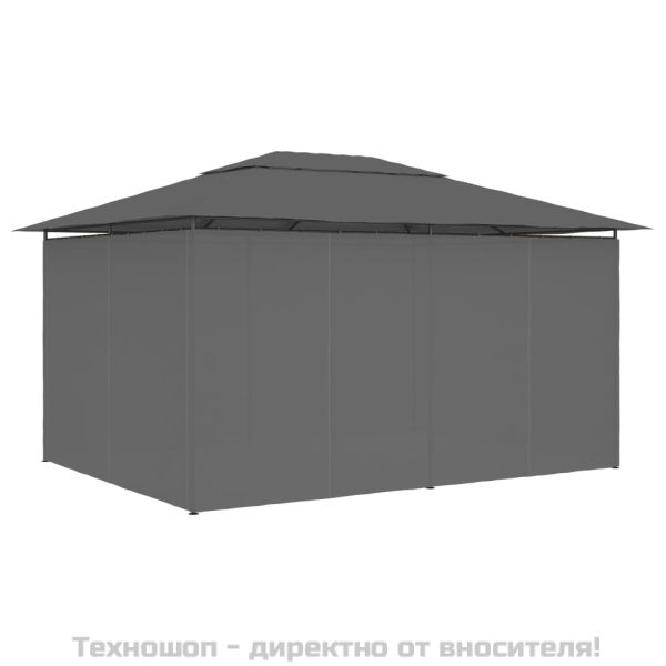Градинска шатра със завеси, 4x3 м, антрацит