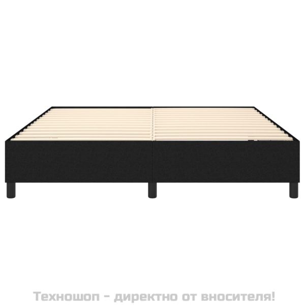 Рамка за легло с пружини, черна, 180x200 см, плат