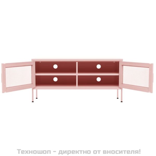 ТВ шкаф, розов, 105x35x50 см, стомана