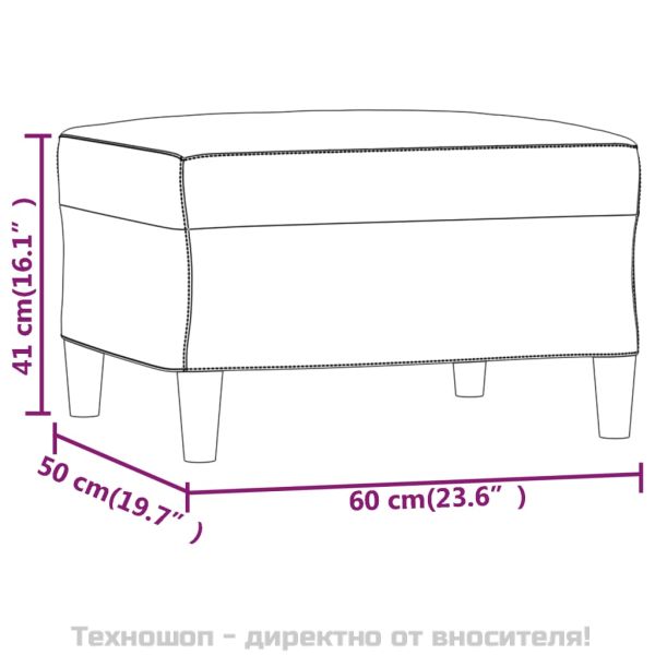 Табуретка, светлосива, 60x50x41 см, текстил