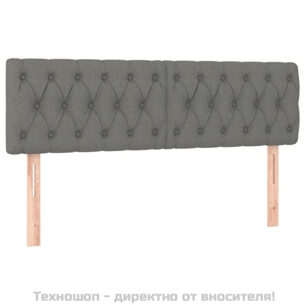 Табла за легло, тъмносива, 144x7x78/88 см, плат