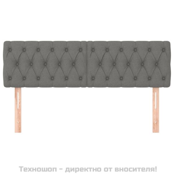 Табла за легло, тъмносива, 144x7x78/88 см, плат