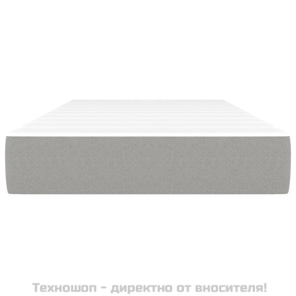 Матрак за легло с покет пружини средна твърдост светлосив 100x200x20 см плат