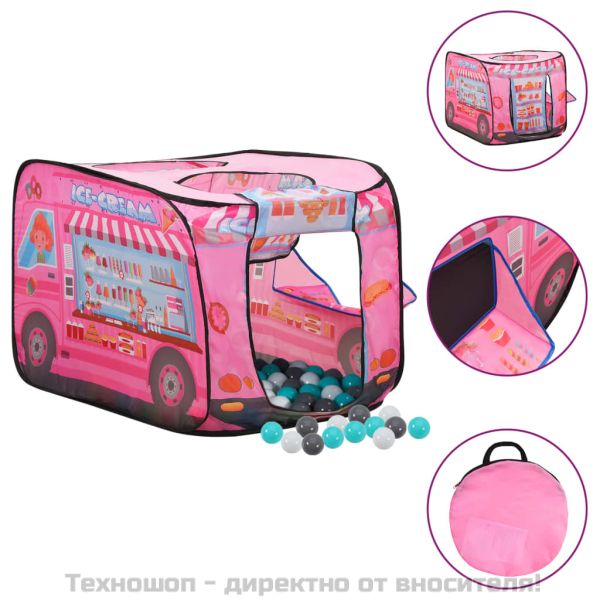 Детска палатка за игра с 250 топки розово 70x112x70 см