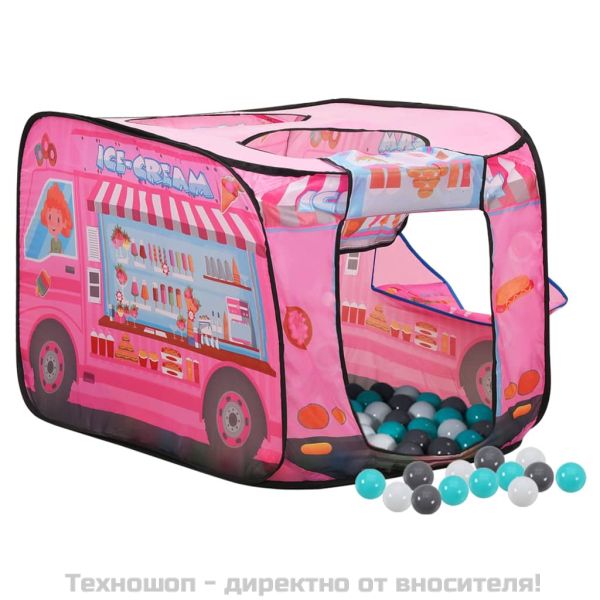 Детска палатка за игра с 250 топки розово 70x112x70 см