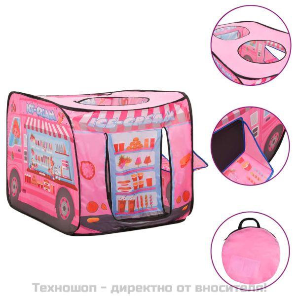 Детска палатка за игра с 250 топки розово 70x112x70 см