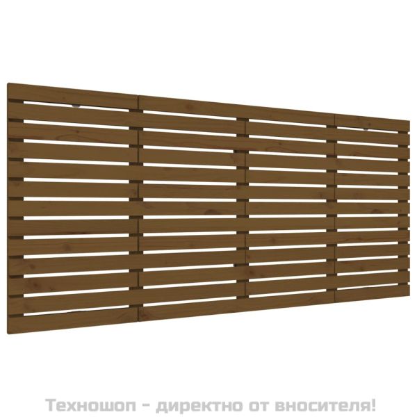 Стенна табла за спалня, меденокафява, 156x3x91,5 см, бор масив