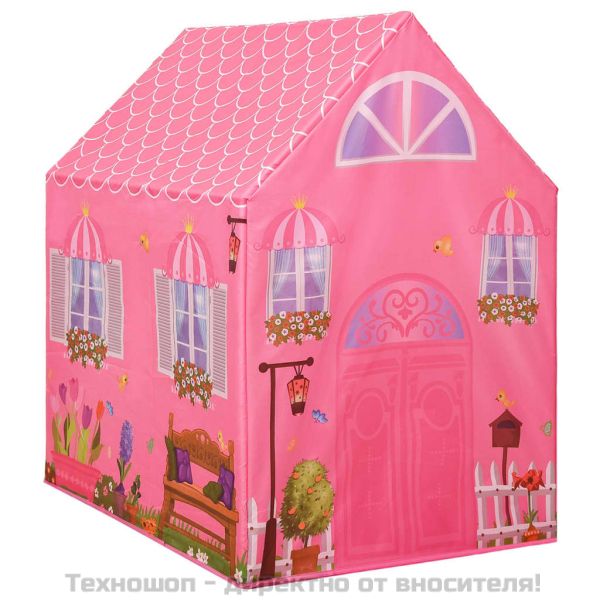 Детска палатка за игра с 250 топки розова 69x94x104 см