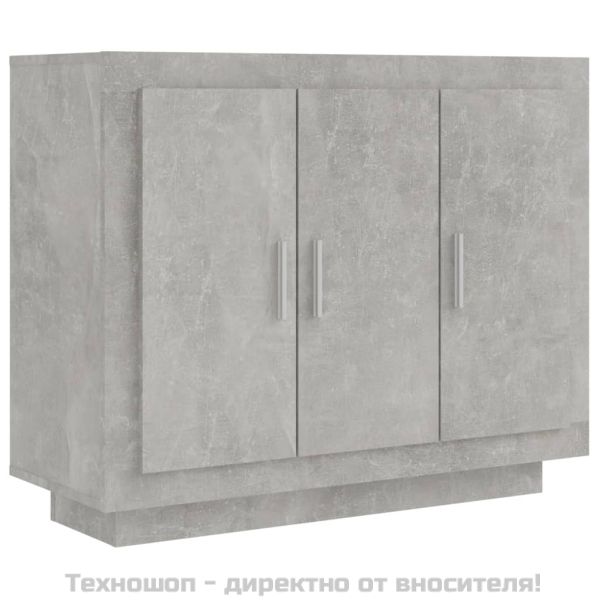 Сайдборд, бетонно сив, 92x35x75 см, инженерно дърво