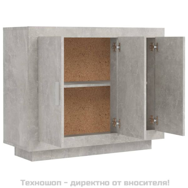 Сайдборд, бетонно сив, 92x35x75 см, инженерно дърво