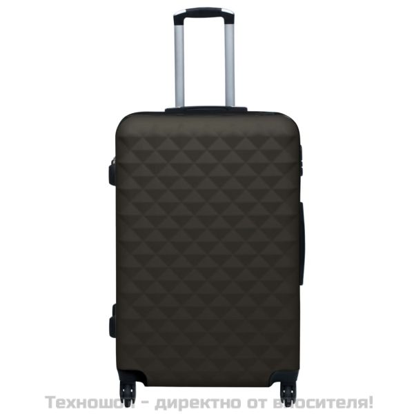 Комплект твърди куфари с колелца, 3 бр, антрацит, ABS