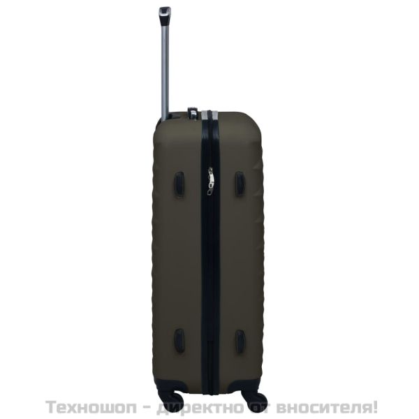 Комплект твърди куфари с колелца, 3 бр, антрацит, ABS