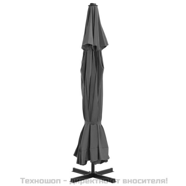 Градински чадър, с преносима основа, антрацит