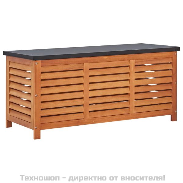 Градински сандък за съхранение, 117x50x55 см, евкалипт масив
