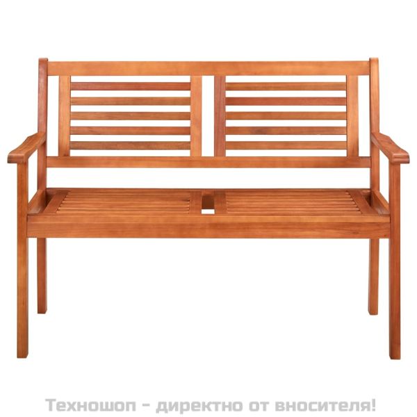 2-местна градинска пейка, 120 cм, евкалиптово дърво масив