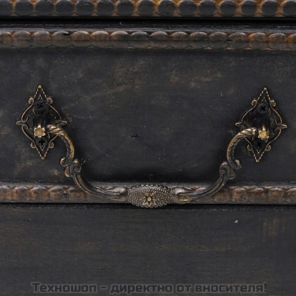 Дървен голям сандък, черен