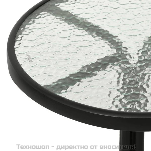 Бистро комплект от 3 части, стомана, черен