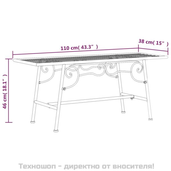 Пейка за дърво, 110 см, черна, стомана