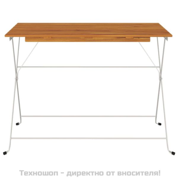 Сгъваема бистро маса, 100x54x71 см, акация масив и стомана