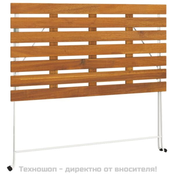 Сгъваема бистро маса, 100x54x71 см, акация масив и стомана
