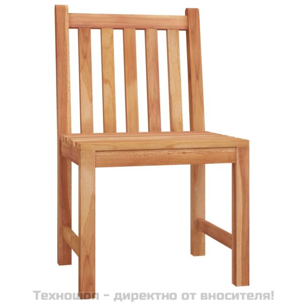 Градински трапезен комплект, 4 части, тиково дърво масив