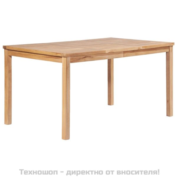 Градински трапезен комплект, 4 части, тиково дърво масив