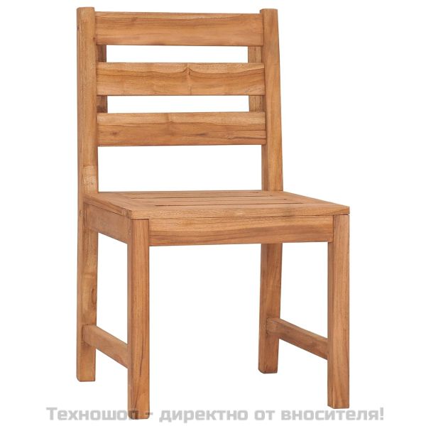 Градински трапезен комплект, 4 части, тиково дърво масив