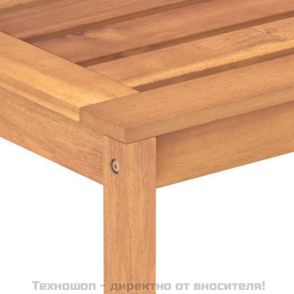 Градински трапезен комплект, 5 части, тиково дърво масив