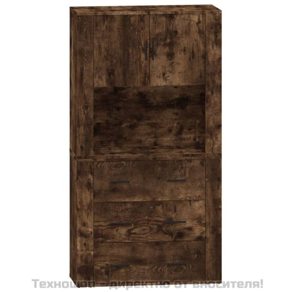 Висок шкаф, опушен дъб, инженерно дърво