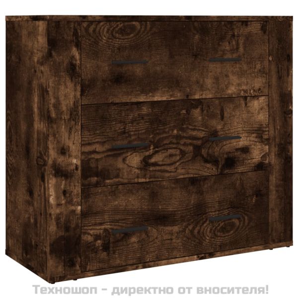 Висок шкаф, опушен дъб, инженерно дърво