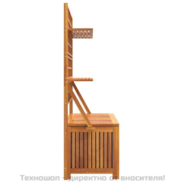 Сандък за съхранение с пергола, 99x50x160 см, акация масив