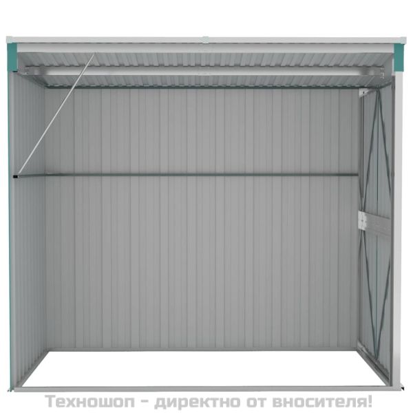 Градинска барака, зелена, 118x194x178 см, поцинкована стомана