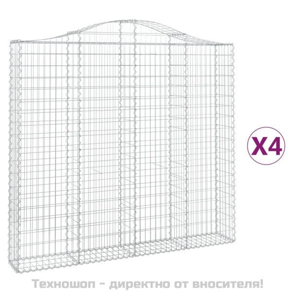 Габионни кошници арка 4 бр 200x30x180/200 см поцинковано желязо