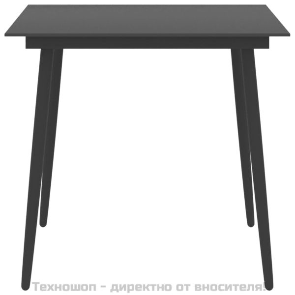 Градински трапезен комплект, 5 части, черен