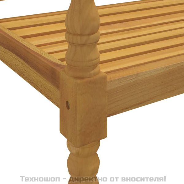 Пейка Батавия с синя възглавница, 150 см, тик масив