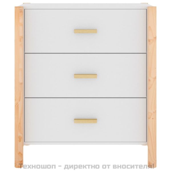 Сайдборд, бял, 62x38x70 см, инженерно дърво