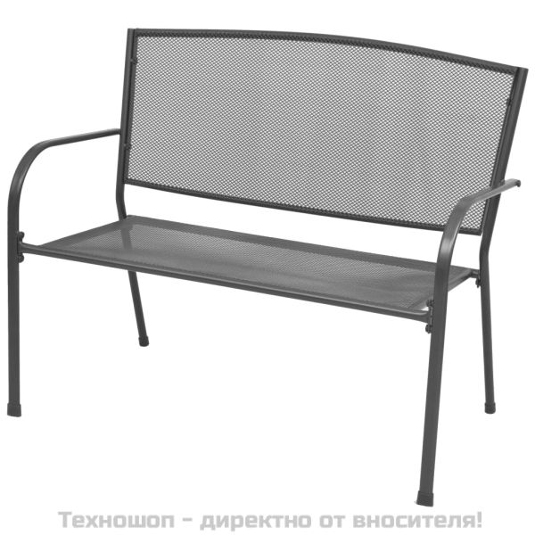 Градинска пейка, 108 см, стомана и мрежа, антрацит