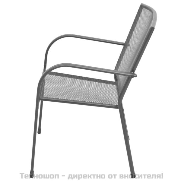 Стифиращи градински столове, 2 бр, стомана, сиви
