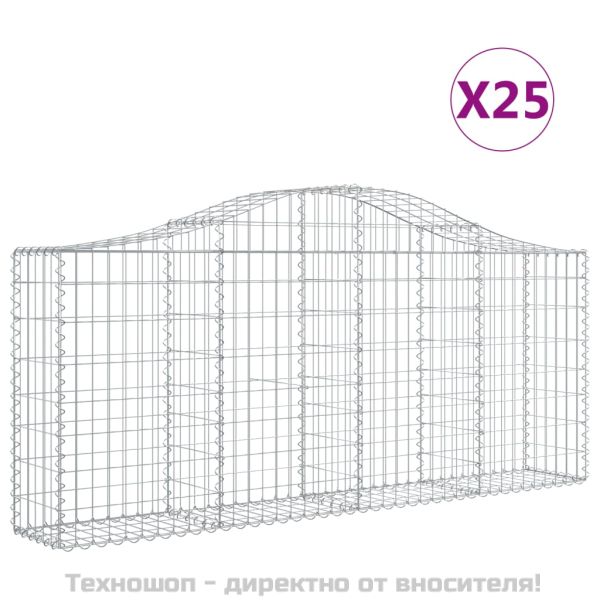 Габионни кошници арка 25 бр 200x30x80/100 см поцинковано желязо