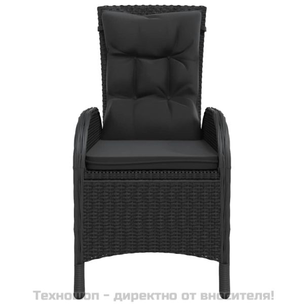 Външни столове, 2 бр, полиратан, черни