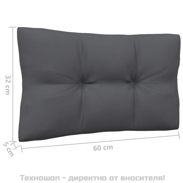 Градински лаундж комплект с възглавници антрацит, 5 части, бор