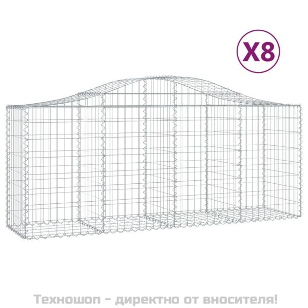 Габионни кошници арка 8 бр 200x50x80/100 см поцинковано желязо